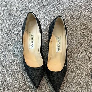 Jimmy Choo Black Sparkle Heels